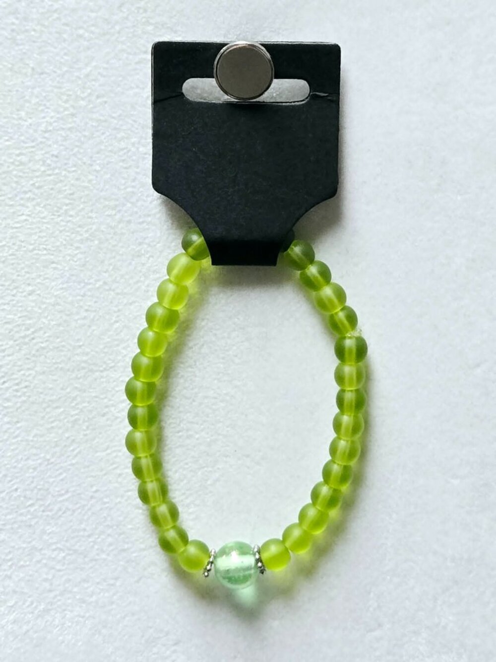 Peridot Sea Glass Bracelet